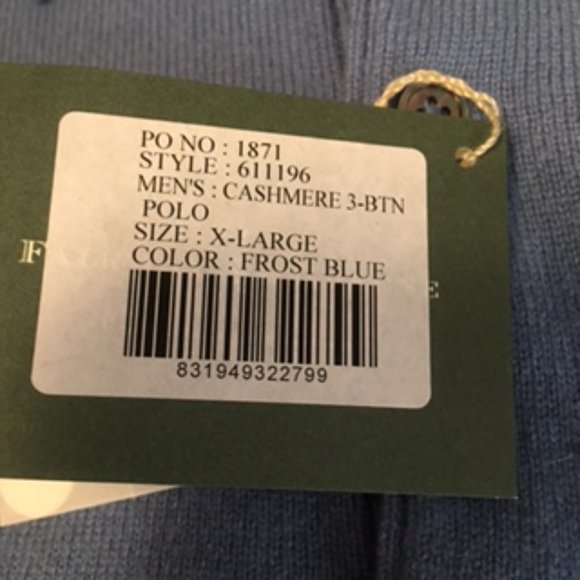 New with tags  Fairway & Greene 100% Cashmere Polo Sweater  XL - Picture 2 of 10